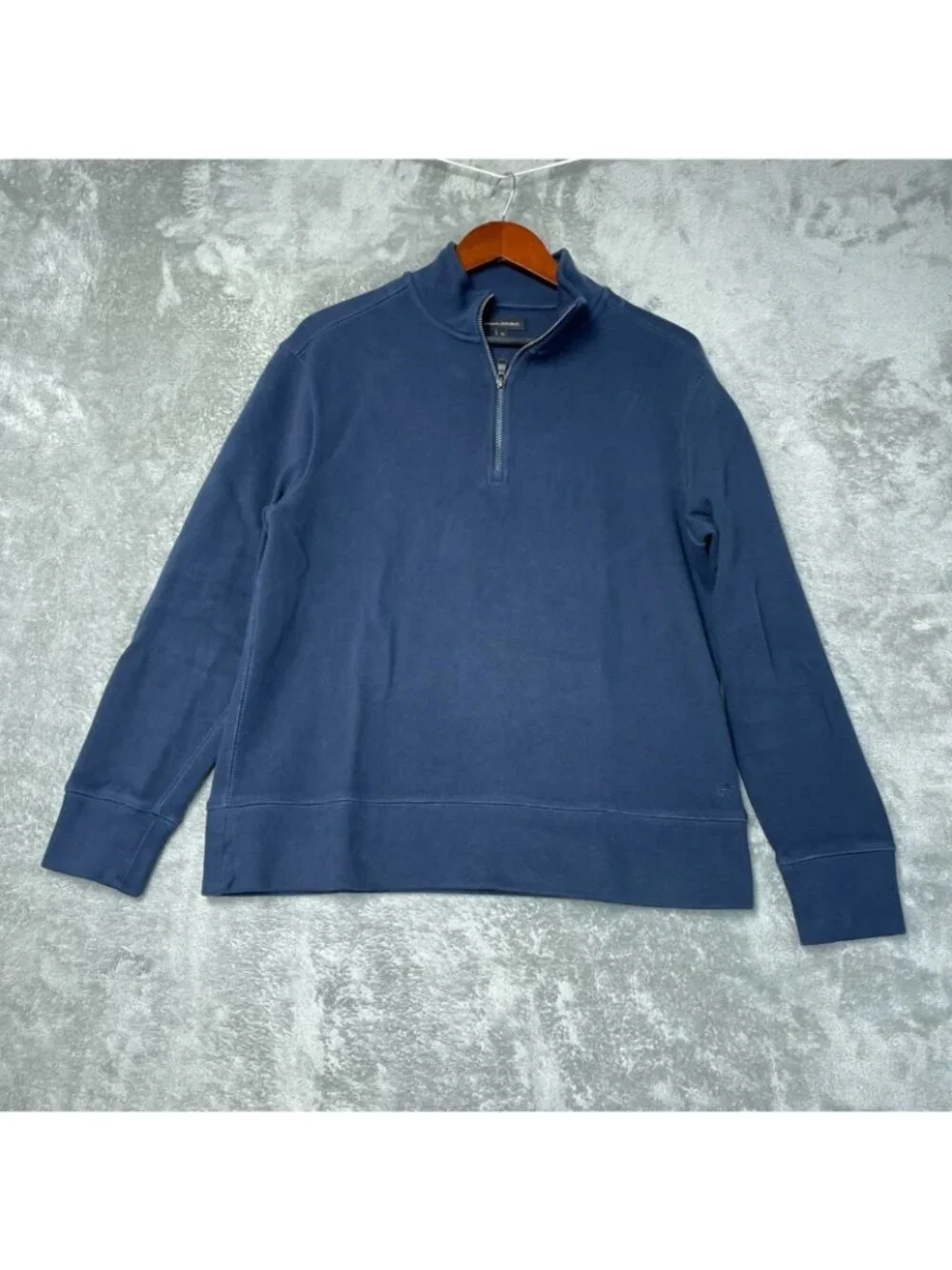 Banana Republic Men's M Navy Blue 1/4 Zip Pullover Sweatshirt Cotton Blend e1496